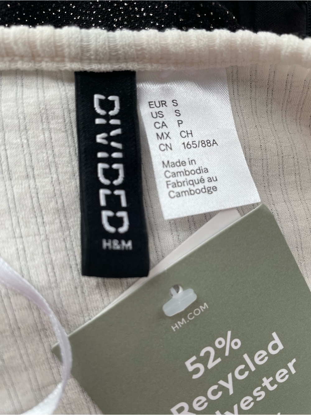 H&M Cream Ribbed Long-Sleeve Ruched Front Top - Picture 7 of 7